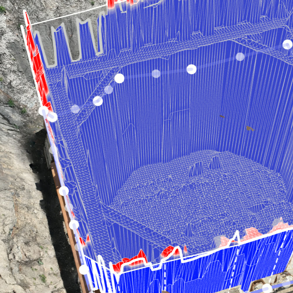 Volumetric measurement of a basin from point cloud data