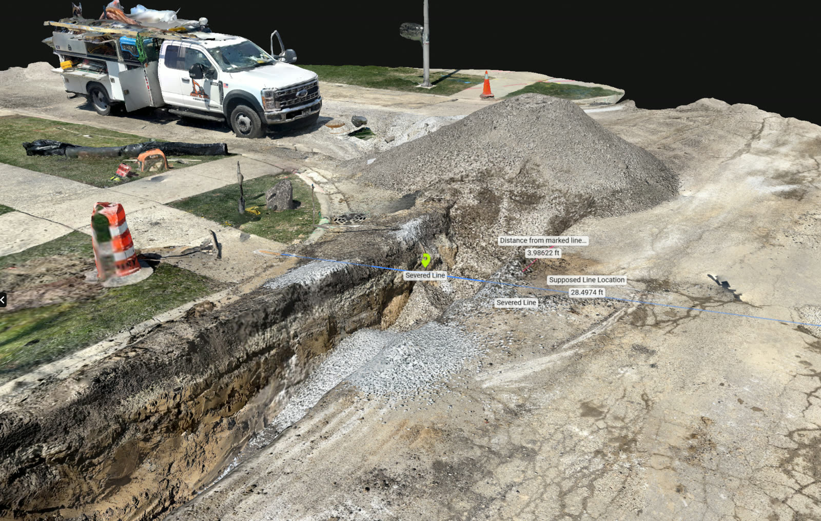 3D earthwork model of an active grading site