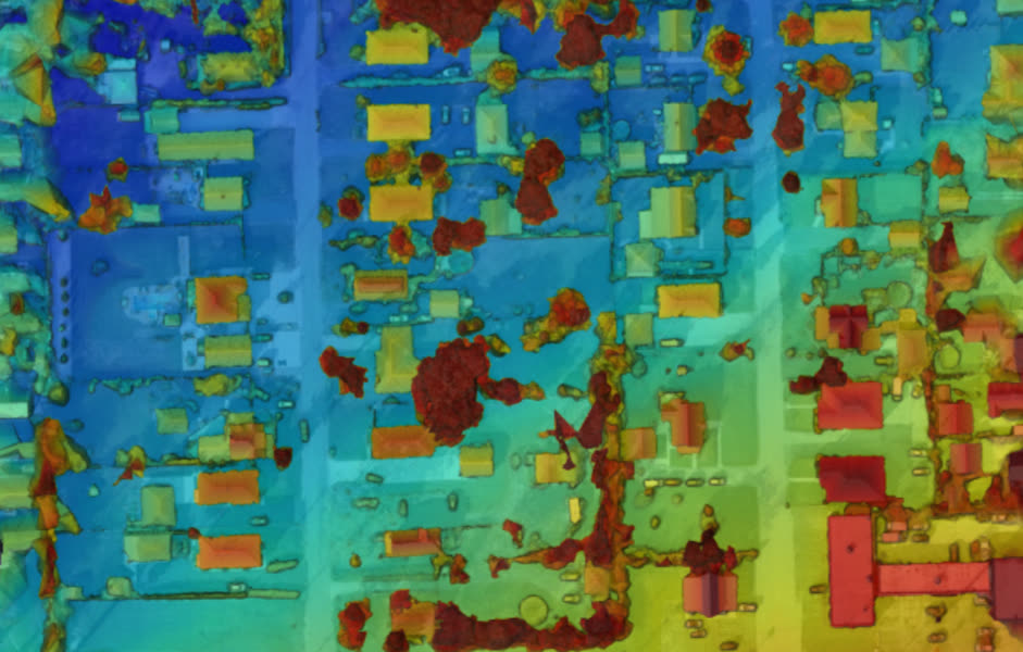 Pavement condition heat map over a parking facility