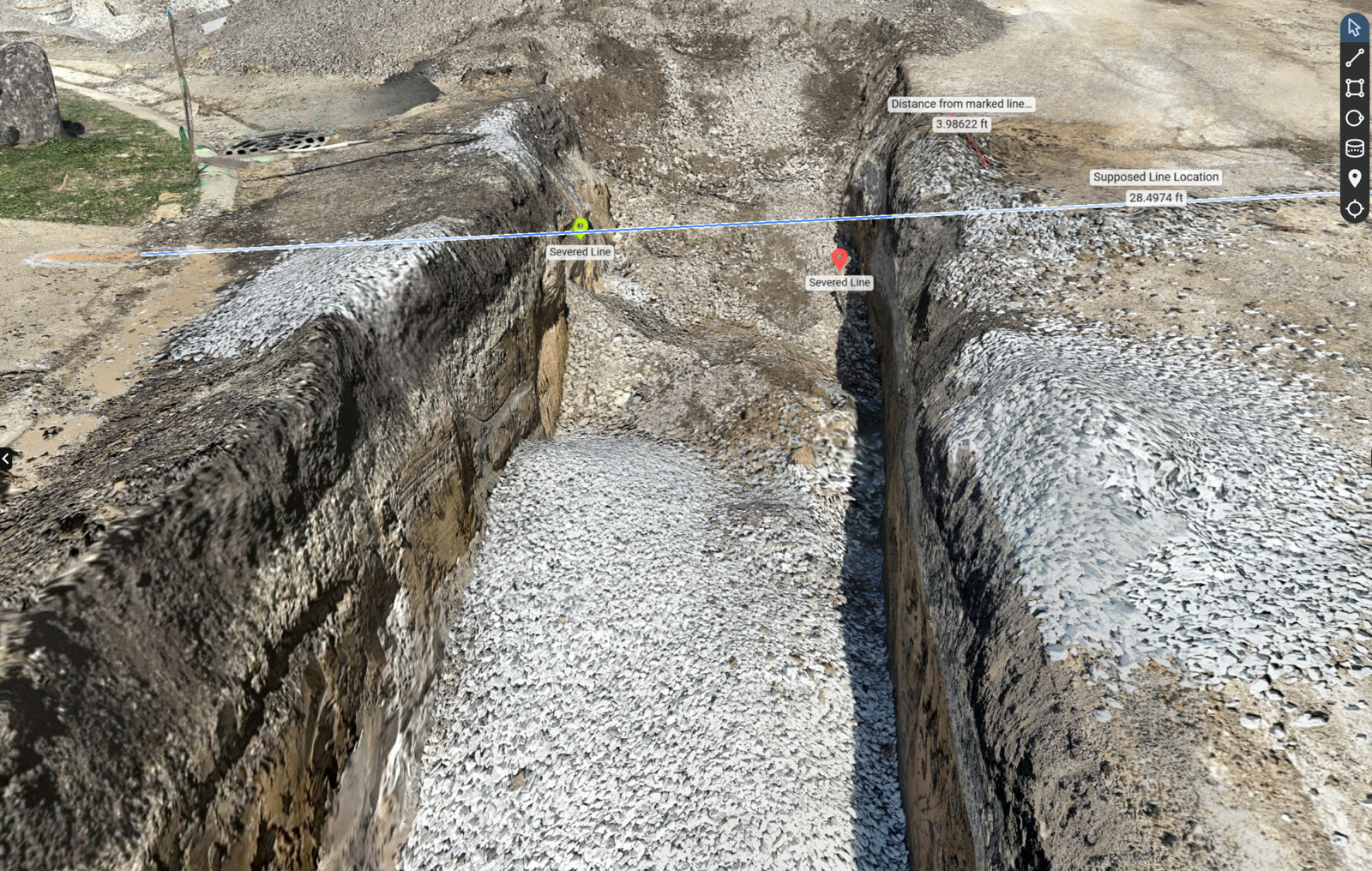 3D reconstruction of an excavated trench