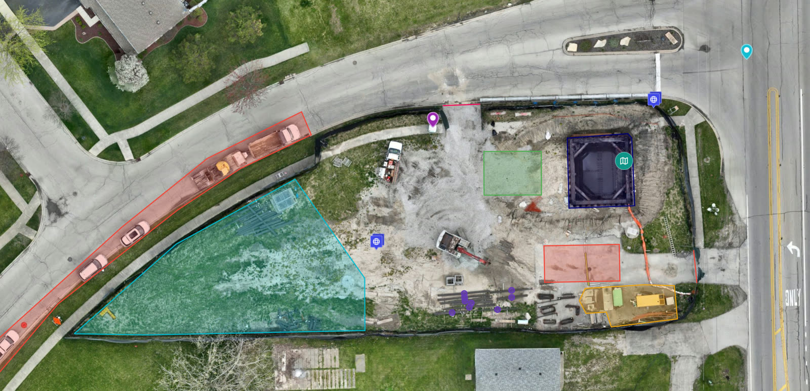 High-resolution orthomosaic of a construction site